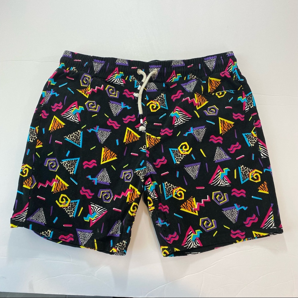 Fresh Prints of Bel-Air Stretch Twill Shorts 90's Print Black Blue Pink Large